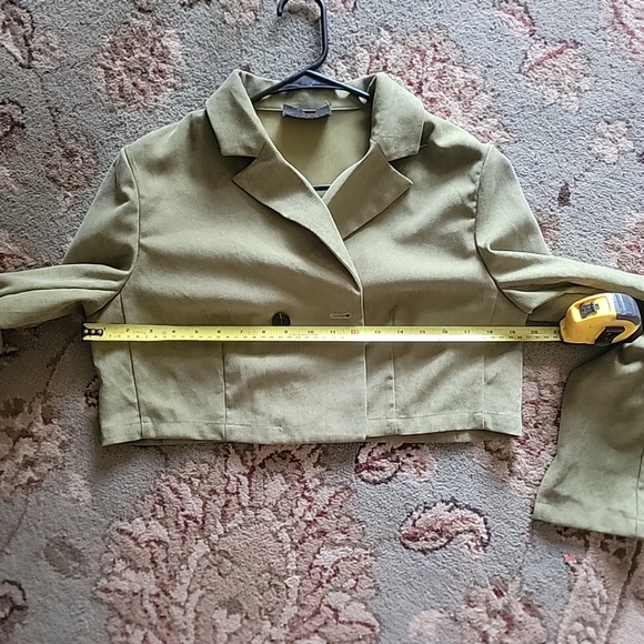 Cider Solid Green Cropped Jacket Size M - Picture 6 of 8